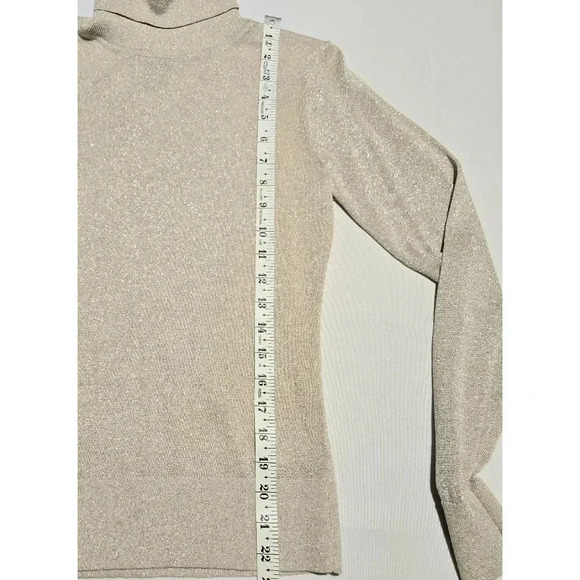 Silver Metallic Turtleneck Sweater - Never Worn - Picture 13 of 16